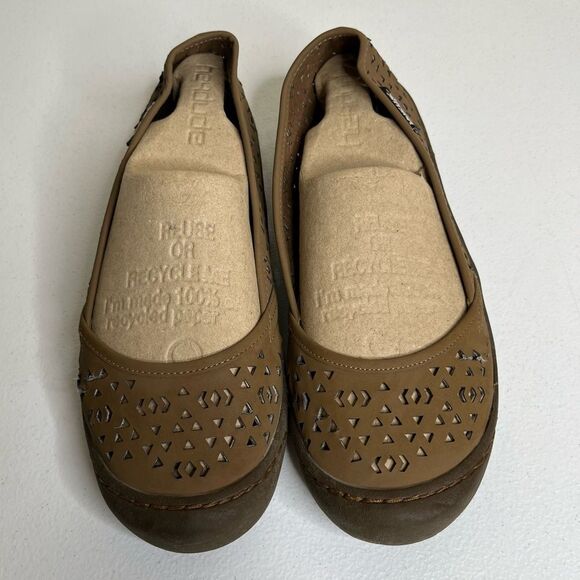 Muk Luk Sport Sandy Light Brown Cut Out Details Flat Loafer Moccasin Women 8 EVA - Picture 3 of 16